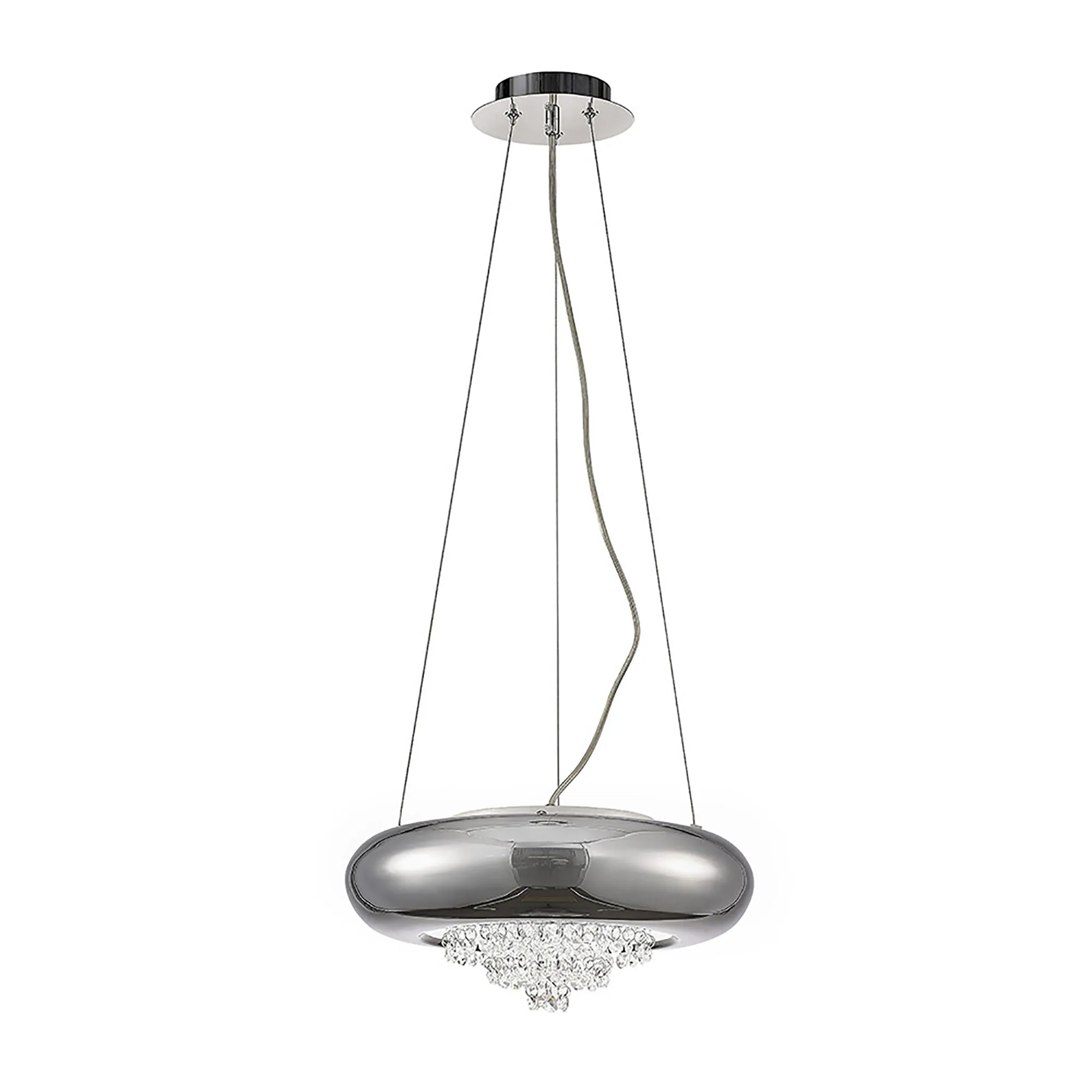 IL31563  Phyllis Crystal Pendant 3 Light Polished Chrome